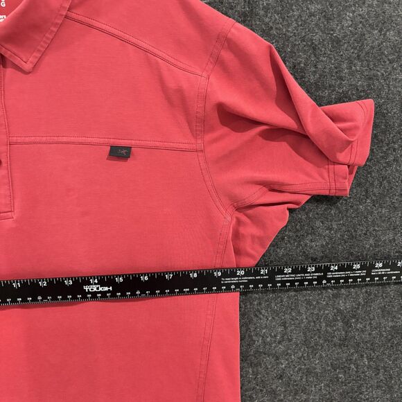 Arc'teryx Captive Polo Shirt Men's Large Red Performance Stretch Gorpcore Hiking - Picture 5 of 8
